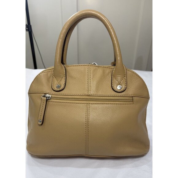 Tignanello Mini Dome Satchel Tan Genuine Leather Top Handle Bag - Picture 2 of 16